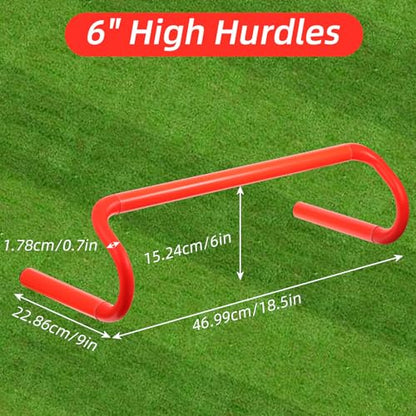 Lemecima 6 Pack Agility Speed Training Hurdles- 6" Detachable Agility Training Hurdles- Sports Practice Equipment for Athletes, Soccer, Basketball