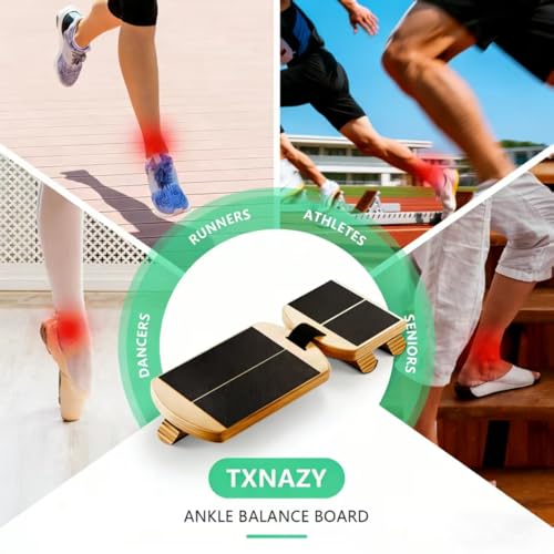Ankle Balance Board Foot Strengthener with Adjustable Shape Balance Rods for Enhancing Ankle Strength, Posture Correction, and Stability Training
