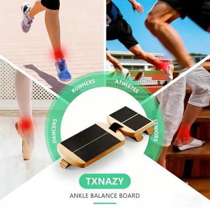 Ankle Balance Board Foot Strengthener with Adjustable Shape Balance Rods for Enhancing Ankle Strength, Posture Correction, and Stability Training