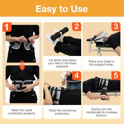 Health & Fitness Full Body Inversion Table Traction & Stretch Decompression Machine,Multifunctional Cervical Spine Stretcher Machine,Lumbar Stretch Table Tool for Neck, Back, Knee, and Hip