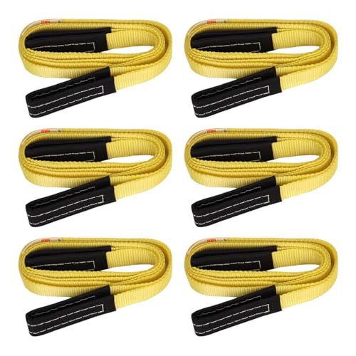 XSTRAP STANDARD 6PK 1" x8' Lift Sling Web Strap/Wear Guard End, 4,000 lbs Break Strength Lifting Straps with 2 Reinforced Loops for Tree Saver Lifting Furniture Appliances Machine