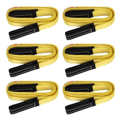 XSTRAP STANDARD 6PK 1" x8' Lift Sling Web Strap/Wear Guard End, 4,000 lbs Break Strength Lifting Straps with 2 Reinforced Loops for Tree Saver Lifting Furniture Appliances Machine
