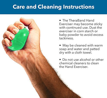 THERABAND Hand Exerciser, Ball For Hand, Wrist, Finger, Forearm, Grip Strengthening & Therapy, Squeeze Ball to Increase Hand Flexibility & Relieve Joint Discomfort, Green, Medium