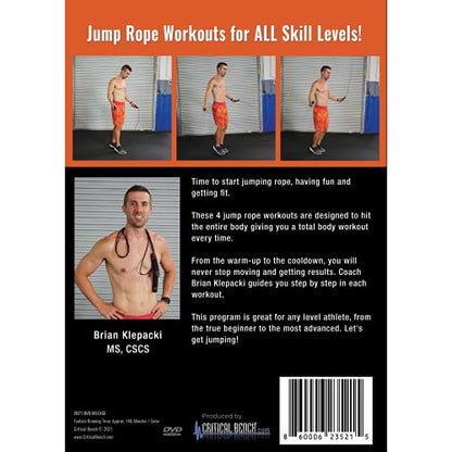 CRITICAL BENCH Total Body Jump Rope Workout Series DVD – Cardio, Strength & Endurance Training | Home Fitness & Conditioning Program | Best workout dvd weight loss for Beginners & Advanced