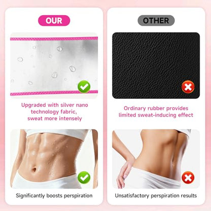 Waist Trainer for Women, Silver Nano Sweat Training Band, Adjustable Belly Wrap for Workout & Postpartum Support