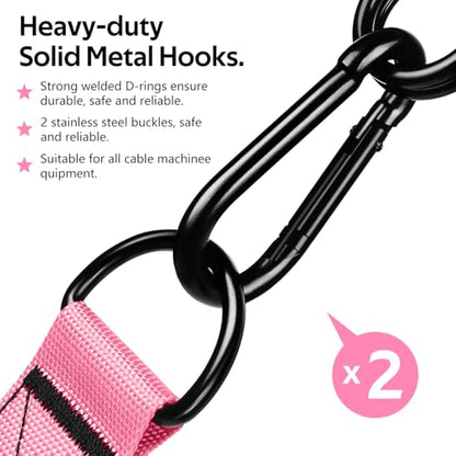 WALITO Exercise Handles, Replacement Cable Machine Attachments for Home Gym Equipment, Pulley System, Pilates, Resistance Bands, Strength Trainer, Heavy Duty Working Out Handles - color: Pink