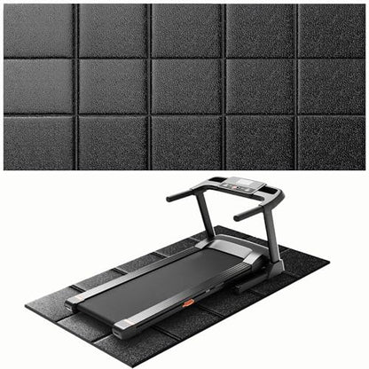 Treadmill Mat 79" x 39", 5mm Thick, for Under Treadmill, Walking Pad & Exercise Bike on Carpet & Hardwood Floors, Non-Slip Stripe Design, Waterproof Floor Protector, Noise & Shock Absorbing - size: 79"L x 39"W x 0.2"Th