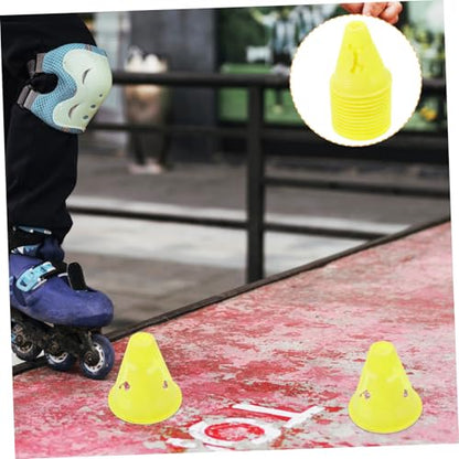 12pcs Small Roller Skate Practice Cones for Skating Training High Fluorescent Durable Agility Markers with Flat Bottom and Stable for Outdoor Sports Drills