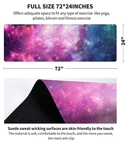nuveti Printed Travel Yoga Mat-1/16 Inch Thick Non Slip Fitness Workout Mat with Carrying Bag, Foldable Lightweight Suede & Natural Rubber Yoga Mat for Yoga Pilates and Fitness 72" L x 24" W x 1.5mm - color: ZiSeXingKong