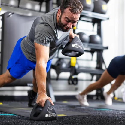 TRX YBell Neo Series 3-in-1 Kettlebell, Dumbbell and Push Up Bar Workout Equipment | Commercial Grade Neoprene Coated Surface | Perfect for Strength Training & Conditioning Workouts | Bundle - size: 180lbs 10-Pack