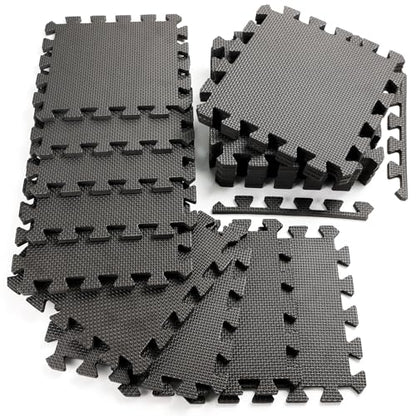 20 Sq Ft Gym Floor Mats (20 Tiles) – High-Density EVA Interlocking Foam Floor Tiles – Puzzle Exercise Mat for Home Gym, Workout Equipment, Weightlifting, Kids Play Area