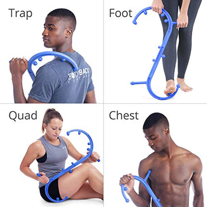 Body Back Buddy Classic Blue & Massage Stick Bundle for Muscle Pain Relief - color: Blue