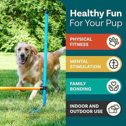 PetCove Dog Agility Course Backyard Set, Dog Agility Equipment, Dog Obstacle Course Backyard, Agility Training Equipment for Dogs, Dog Agility Tunnel