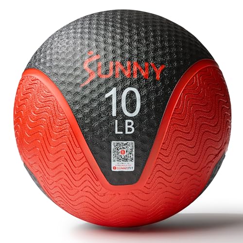 Sunny Health & Fitness Medicine Ball with Premium Dual Textured Grip - size: 10 LB