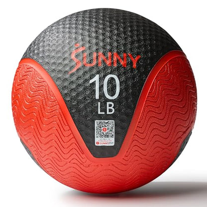 Sunny Health & Fitness Medicine Ball with Premium Dual Textured Grip - size: 10 LB