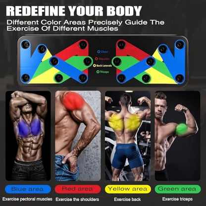 Power Pack 9-in-1 Push Up Board – Multi-Functional Home Workout Equipment for Strength Training, Chest, Arm, and Core – Portable Fitness System for Fat Burn & Muscle Building