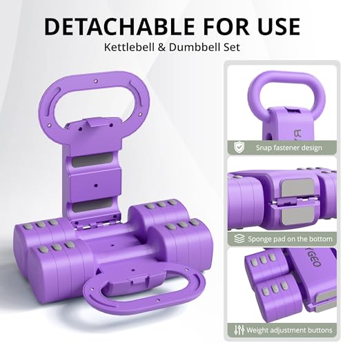 RYGEO Adjustable Dumbbell Set of 2, 4-in-1 Free Weights for Women & Men, Quick-Adjust Hand Weights 2lb, 3lb, 4lb, 5lb, Ideal for Home Gyms, Chest Press Machines & Twisters.