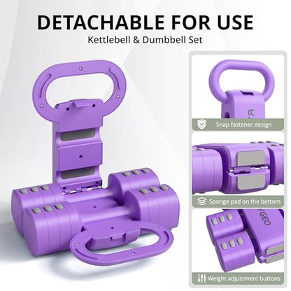 RYGEO Adjustable Dumbbell Set of 2, 4-in-1 Free Weights for Women & Men, Quick-Adjust Hand Weights 2lb, 3lb, 4lb, 5lb, Ideal for Home Gyms, Chest Press Machines & Twisters.