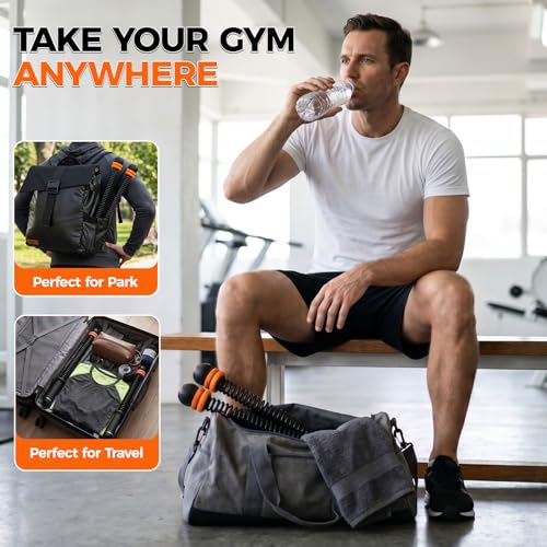 Weighted Ropeless Battle Ropes, 1.6-3lbs Adjustable Resistance Cordless Battle Ropes with Storage Bag & Poster, Portable Home Gym Workout Ropes for HIIT & Strength Training