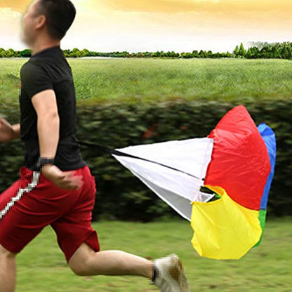 Multicolor Resistance Parachute - 43 inch Running Drag Chute with Adjustable Waist Strap for Kids Youth Power Speed Training