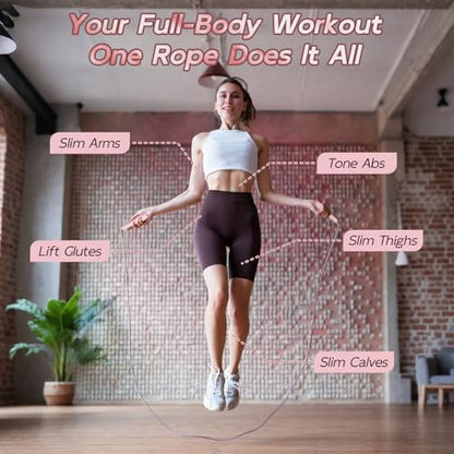 Jump Rope with silicone handle,Tangle-Free Jump Rope with Dual Bearing System,Ultra-Smooth for Fitness & Training - color: yellow