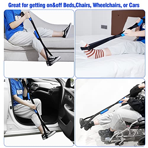 42 Inch Leg Lifter,Leg Lifter After Hip Replacement with Large Foot Loop,Mobility Aid for Disables and Elderly,Leg Lifter Strap for Knee Replacement Recovery Aids(Black) - color: Black