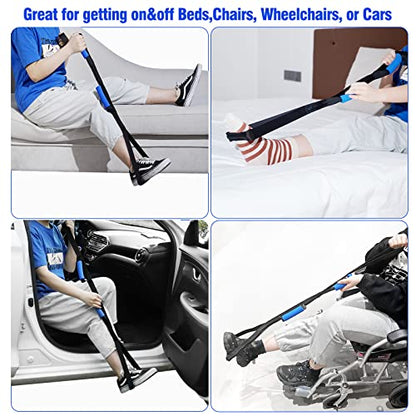 42 Inch Leg Lifter,Leg Lifter After Hip Replacement with Large Foot Loop,Mobility Aid for Disables and Elderly,Leg Lifter Strap for Knee Replacement Recovery Aids(Black) - color: Black