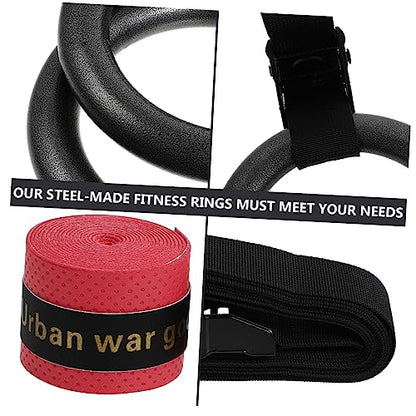 2pcs Adjustable Gymnastics Rings Straps Convenient Fitness Equipment for Home Workouts Upper Body Exercise Rings
