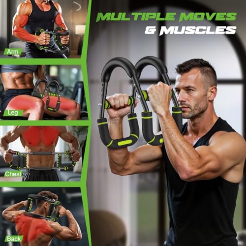 Twister Arm Trainer for Men, Chest Workout Equipment 5-Level Adjustable (40-130lb) with Ergonomic 27° Targets Biceps/Clip/Thigh, Portable Exerciser for Home Gym Travel FitnessFather's Day Gift