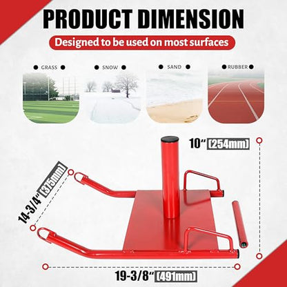 ECOTRIC Power Speed Sled & Harness Weighted Drag Sport Running Football Train Fit for 1-2 Inch Plates
