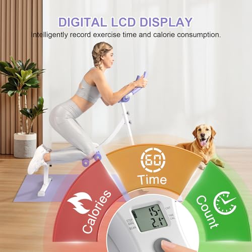 Home Gym Systems Ab Machine, Ab Workout Equipment, Adjustable Ab Trainer Machine for Abs Workout at Home Gym, Foldable, Knee Protection, Abdominal Trainer for Stomach
