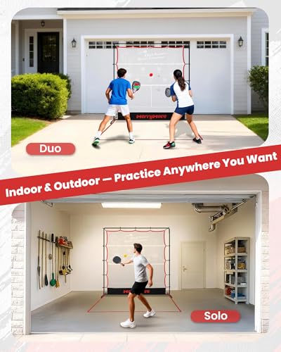Pickleball Rebounder Practice Net: 6FT Strong Metal Frame Pickleball Trainer Net, Portable for Outdoor Driveway Backyard and Indoor Garage Training Rebounder for Dink Volley Tennis