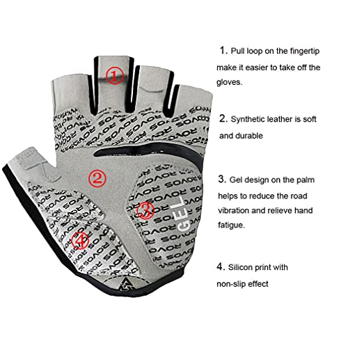 Men & Women Cycling Gloves - 5mm Padded Half Finger Breathable Mountain & Road Biking Gloves - color: Black-b, size: Small