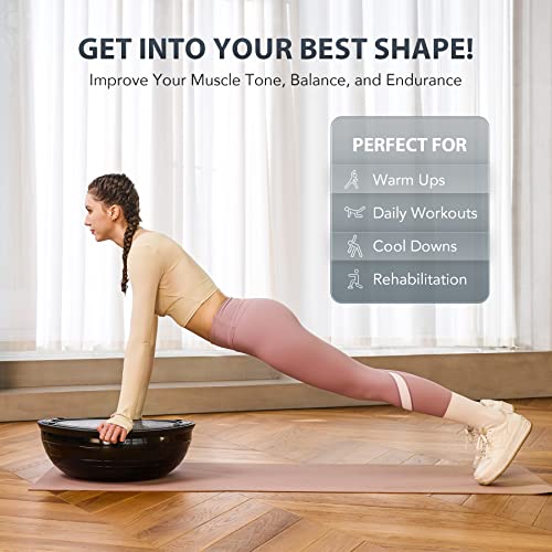 ZELUS 23in. Balance Ball with 55cm Yoga Ball, Resist Bands & Foot Pump - color: Black