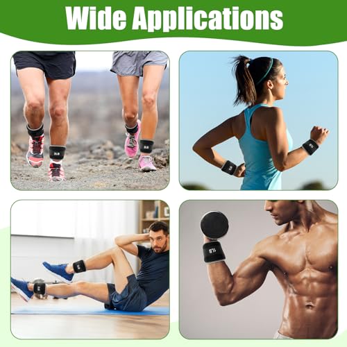 4 Pairs Ankle Leg Weights Adjustable Set for Women Men, 1lb 2lb Wrist Weight Arm Fitness Wristbands Ankle Leg Strap for Gym Yoga Training Walking Jogging Running
