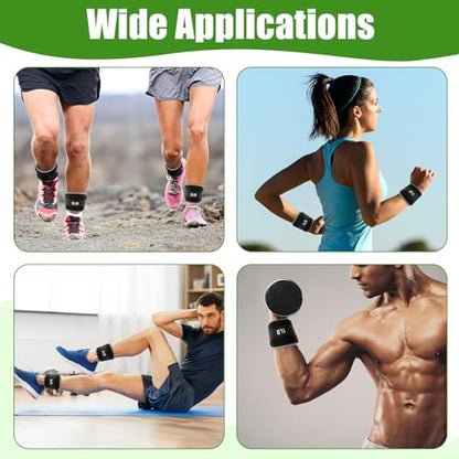 4 Pairs Ankle Leg Weights Adjustable Set for Women Men, 1lb 2lb Wrist Weight Arm Fitness Wristbands Ankle Leg Strap for Gym Yoga Training Walking Jogging Running