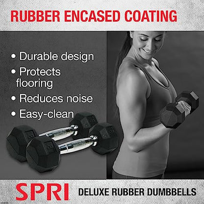 Dumbbells Hand Weights Set of 2 - Rubber Hex Chrome Handle Exercise & Fitness Dumbbell for Home Gym Equipment Workouts Strength Training Free Weights for Women, Men - color: C) 8-Pound (Pair)