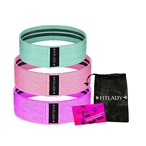 3 Butt Bands | 3 Booty Bands | 3 Glute Bands | 3 Hip Bands for Women with 3 Levels of Resistance | Non-Slip Fabric for Squats & Lunges | Includes Free Pouch and Exercise Manual | Upgraded!