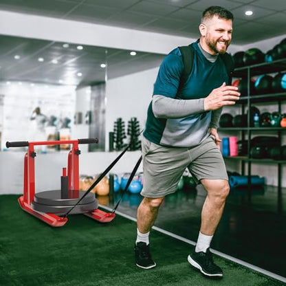 Kipika Weight Sleds for Training, Push-Pull Football Sled, Adjustable Height Handle, Heavy Duty Steel Frame Drills Sled Prowler for Running Speed, Strength, Designed for 1" & 2" Weight Plates