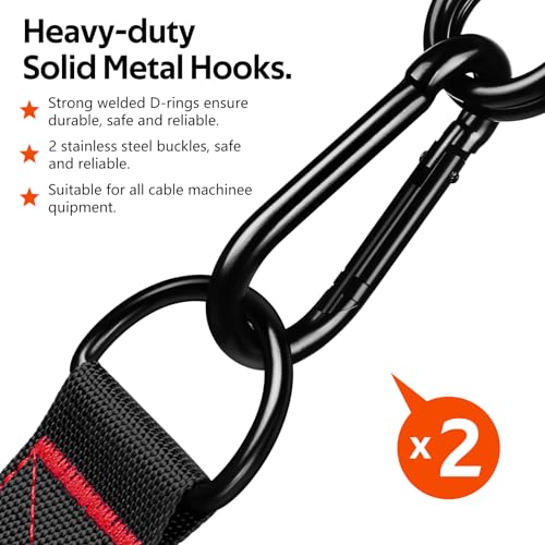 WALITO Exercise Handles, Replacement Cable Machine Attachments for Home Gym Equipment, Pulley System, Pilates, Resistance Bands, Strength Trainer, Heavy Duty Working Out Handles - color: 1-Black Red
