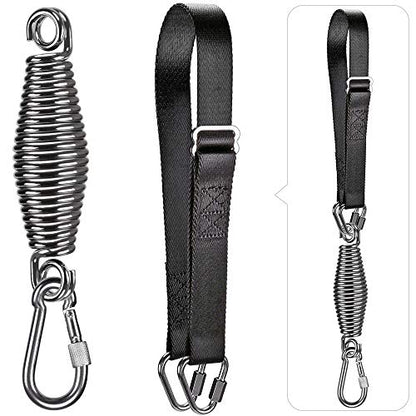 Dolibest Punching Bag Hangers Strap, Heavy Bag Strap Hanger for Home Gym Training Workout Fitness Conditioning Pull Ups and Dips Exercises Equipment - color: Black with spring