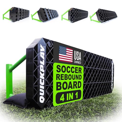QuickPlay Replay Station 4-in-1 Soccer Rebounder Board - Portable Rebound Board for Backyard - Dual Surface, Dual Angle Soccer Passing Board for Passing & Reaction Skills - Soccer Training Equipment - style: Replay Station XL