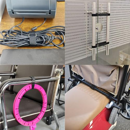18 inch Extend Cable Strap and Adjustable Securing Strap with Buckle - 12 PCS Reusable Hook and Loop Fastening Nylon Cable Tie Wrap