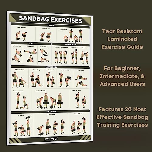 Polyfit Classic Sandbag - Workout Sandbag with 8 Gripping Handles - color: BLACK CAMO, size: Large (50-125lbs)