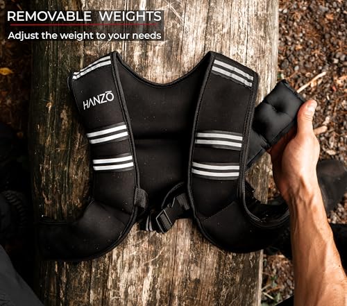 HANZO - Adustable Running Weight Vest Premium Weighted Vest for Running, Workouts, Fitness Training Hiking, Workout Running Vest with Easy Washing