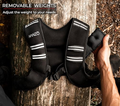 HANZO - Adustable Running Weight Vest Premium Weighted Vest for Running, Workouts, Fitness Training Hiking, Workout Running Vest with Easy Washing