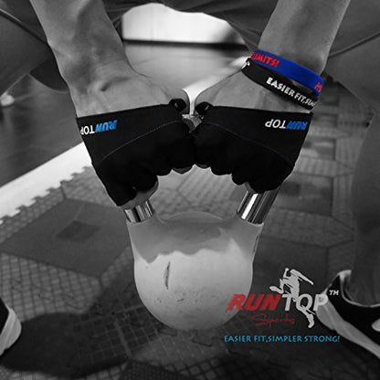 Workout Gloves Weight Lifting Grips with Silicon Padding by RUNTOP - Exercise Gloves Perfect for Women Men Cross Fitness Training WODS Weightlifting Bodybuilding Powerlifting Gym Fitness