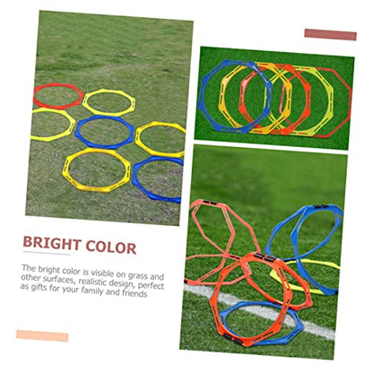 POPETPOP 4 Pack Speed Agility Training Set Multi-Functional Training Agility Rings Soccer Hurdles Circles Workout Rings Soccer Gear