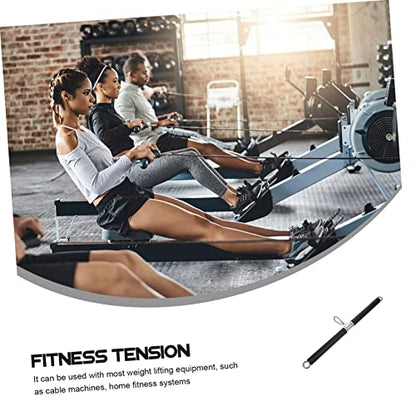 Kisangel 1Pc Bearing Ring Short Tie Rod for Weight Machines Straight Pulling Accessory for Back Triceps Shoulders Strength Training Compatible with Cable and Home Gym Equipment