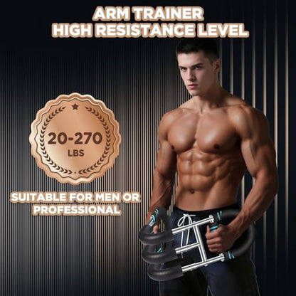 Twister Arm Trainer with Grip Strength Trainer, 20-270lbs Adjustable & 20-160lbs Foldable Options, Chest Workout Equipment, Arm Trainer for Men Women, Home Gym Strength Trainer,Chest and Arm Exerciser